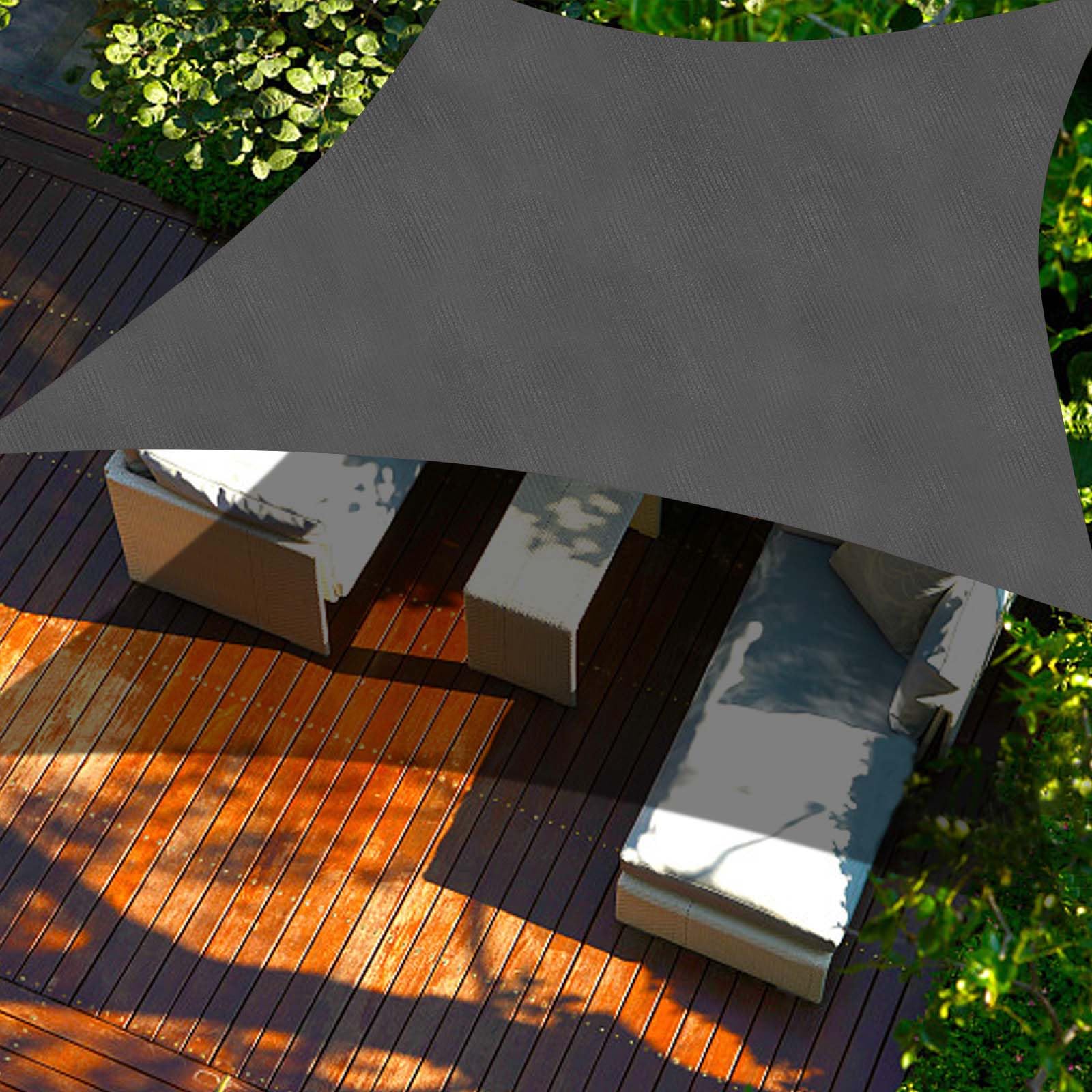 Cool Area Sun Shade Sail 12X16Ft Rectangle Shade Canopy Outdoor Sunshade For Patio Backyard Garden, Dark Grey