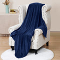 Phf Ultra Soft Fleece Throw Blanket, No Shed No Pilling Luxury Plush Cozy 300Gsm Lightweight Blanket For Bed, Couch, Chair, Sofa Suitable For All Season, 50' X 60', Navy Blue