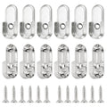 12 Pcs Silver Oval Closet Rod End Supports 15mm x 30mm HeavyDuty Wardrobe Brackets Metal Rod Holders