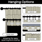Panelsburg Modern Farmhouse Curtains For Living Room,Back Tab Hooks Pleated Farm House Style Blackout Vintage Curtains For Dinin