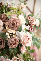 Ling'S Moment 2Pcs Dusty Rose Arch Flowers Artificial Floral Swags Wedding Centerpieces Faux Flower Garland Greenery Arrangement