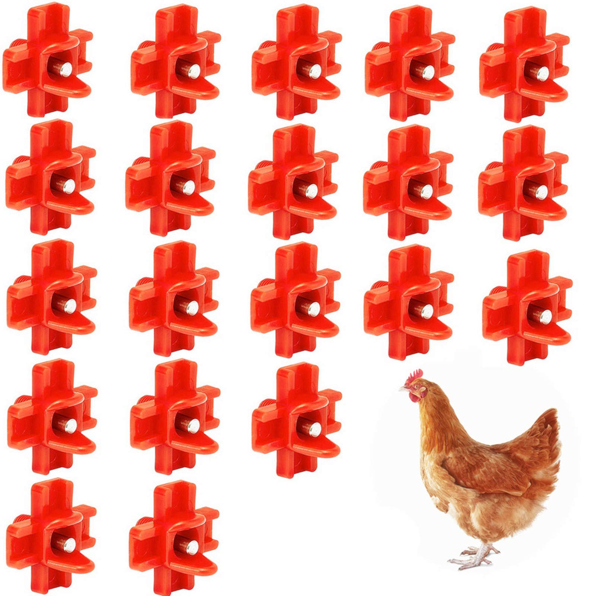 Doublewood 20Pcs Chicken Nipples Horizontal Side Mount Poultry Water Nipple Waterer Drinker Outdoors For Chicken Ducks Quail And