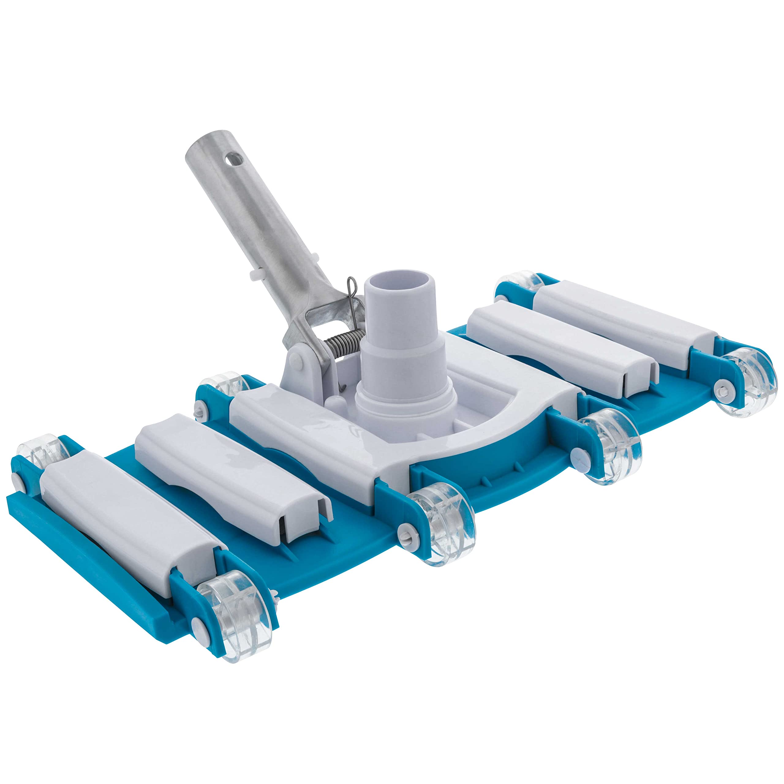 U.S. Pool Supply 14' Manual Pool Vacuum Head For Inground Pools, Flexible, Weighted - 6 Weights, Swivel Hose Connection 1.25'