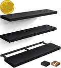BAYKA Floating Shelves for Wall, 36 inches Wall Mounted Rustic Wood Shelves for Bathroom, Bedroom, Living Room, for Books/Storag