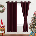 Jiuzhen Burgundy Blackout Curtains For Bedroom - Light Blocking And Noise Reducing Grommet Curtains For Living Room Darkening Curtains, Set Of 2 Window Curtain Panels, 38 X 72 Inch Length