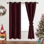 Jiuzhen Burgundy Blackout Curtains For Bedroom - Light Blocking And Noise Reducing Grommet Curtains For Living Room Darkening Curtains, Set Of 2 Window Curtain Panels, 38 X 72 Inch Length