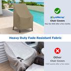 Sunpatio Outdoor High Back Chair Covers, Heavy Duty Waterproof Stackable Patio Chair Covers, All Weather Protection Patio Furniture Covers, 2 Pack -27' W X 30' D X 42' H, Taupe
