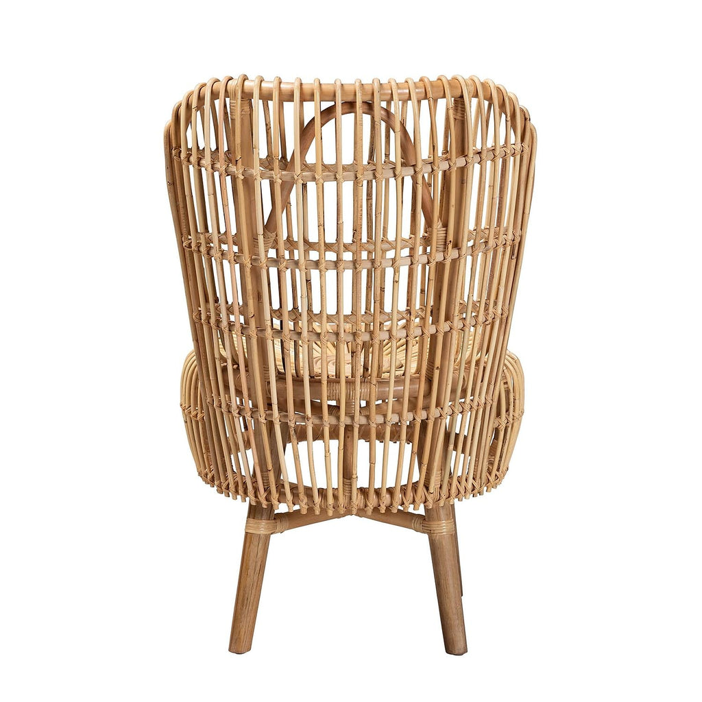 bali & pari Nagoya Natural Rattan Accent Chair, Light Honey/Natural Teak (235-13343-HiT)