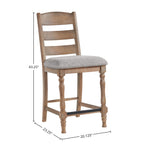Intercon Highland Ladder Back Bar Stool with Cushion Seat, Set of 2, Sandwash