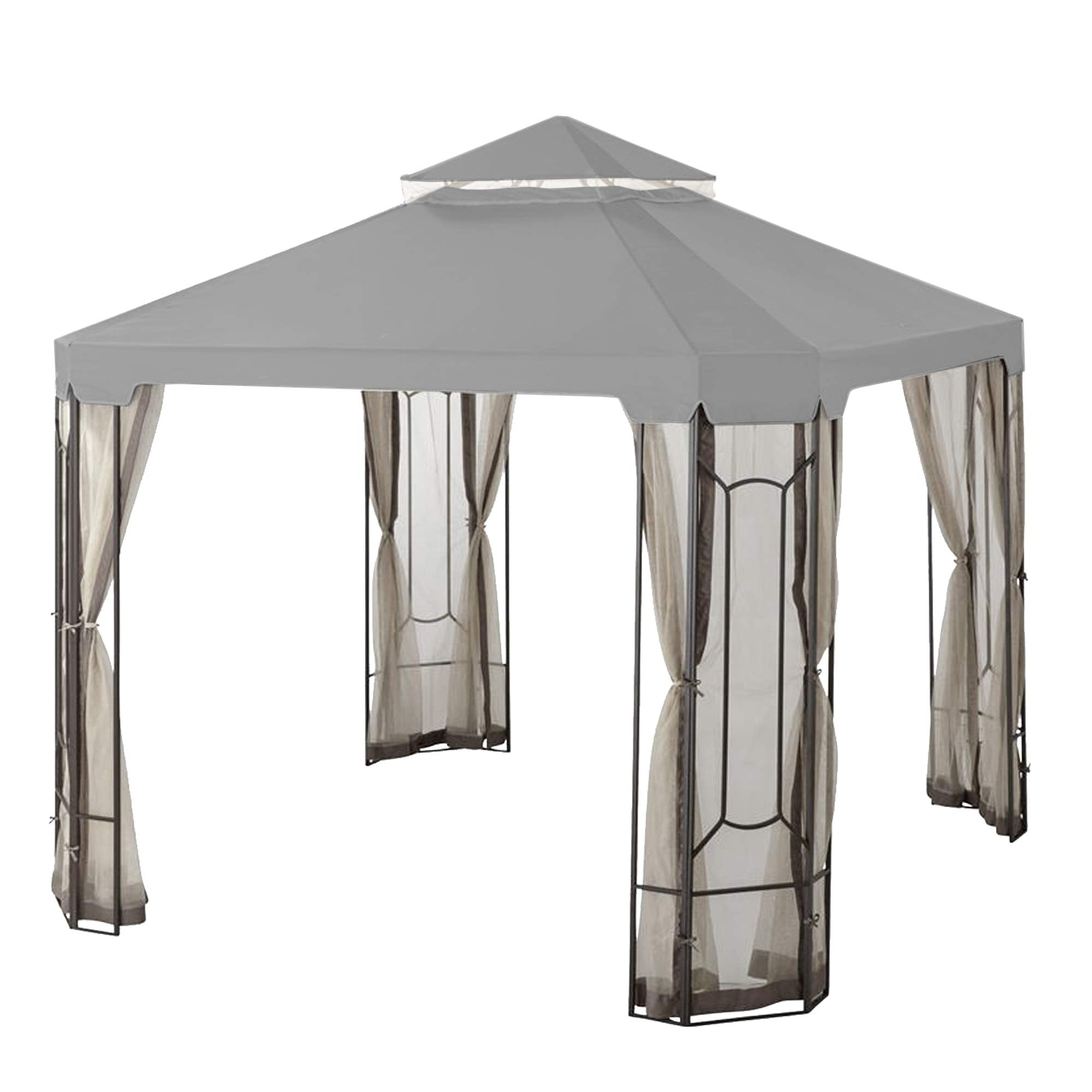 Garden Winds Replacement Canopy for The Cottleville Gazebo - Riplock 350 - Slate Gray