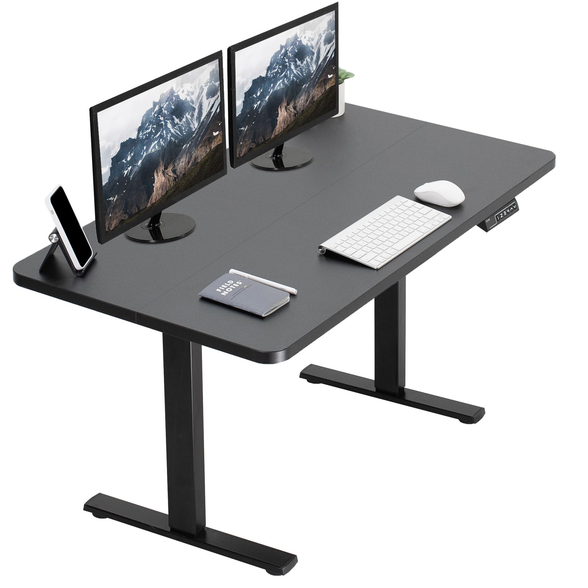 VIVO Large Electric 83 x 30 in Standing Desk, Memory Height Adjustment, 1B Series, Holds 220 lbs, Black Top Black Frame, DESK-KI