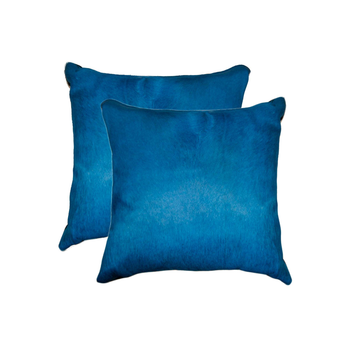 HomeRoots 18' x 18' x 5' Royal Blue Cowhide Pillow 2 Pack