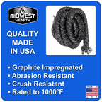 Midwest Hearth Wood Stove Replacement Gasket Kit For Woodburning Stoves - Graphite Impregnated Fiberglass Gaskets And Adhesive (