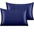 Ntbay 2 Pack Satin Queen Pillowcases For Hair And Skin, Luxurious And Silky Pillow Cases With Envelope Closure, 20X30 Inches, Navy Blue