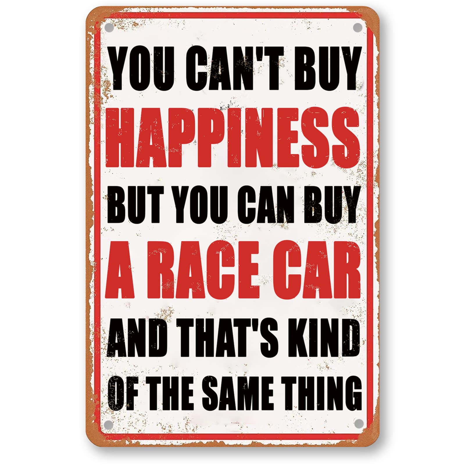 Funny Garage Metal Sign Vintage Car Decor Racing Gifts You Cant Buy Happiness But You Can Buy A Race Car Personalized Garage Si