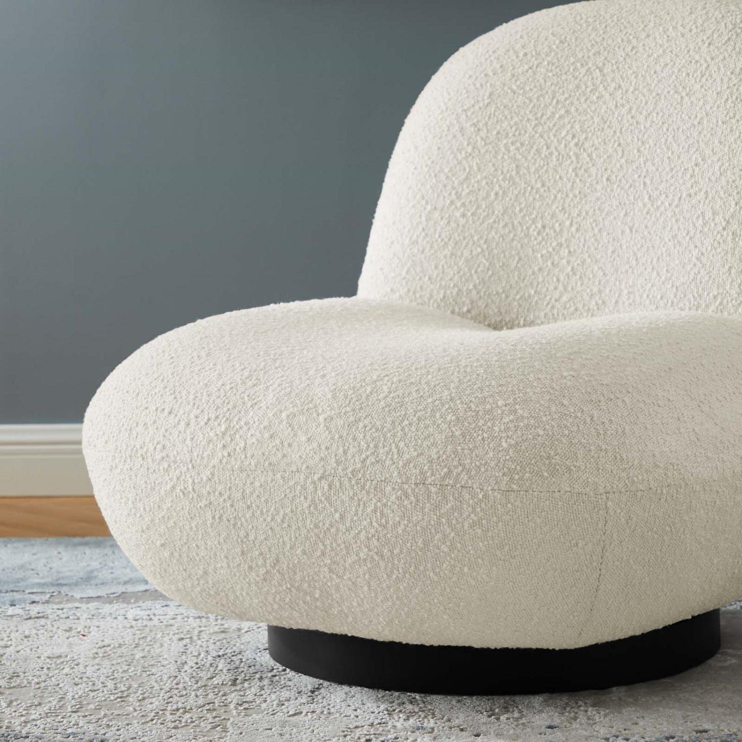 Modway Kindred Fabric Swivel Chair With Black Ivory Finish Eei-5486-Blk-Ivo