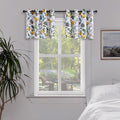 Topfinel White Blackout Window Toppers Curtains 18 Inch Length White Floral Leaf Hummingbird Lemon Printed Grommet Valances for 