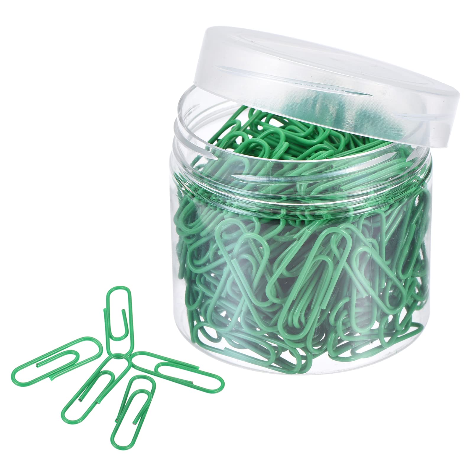 Meccanixity Paper Clips Small Size 1.1 Inch Vinyl Coated To Prevent Tearing Pages With Box For Office Home Green Count 200