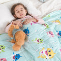 Kivik Weighted Blanket 7 Lbs, 41' X 60' Green Shark Weighted Blankets For Small Single/Twin Size Bed, All-Season Breathable So