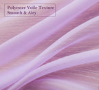 Pi Purple Sheer Curtains 84 Inches Length With Eyelets,Soft Voile Textured,Elegant Window Draperies For Wedding/Villa 2 Panels (W52 X L84, Violet Purple)