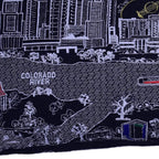 HomeRoots Grey 35' Black Austin Nighttime Skyline Lumbar Decorative Pillow