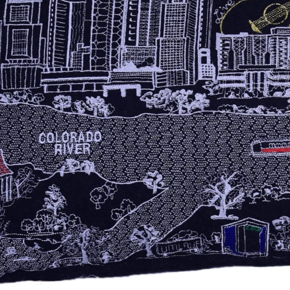 HomeRoots Grey 35' Black Austin Nighttime Skyline Lumbar Decorative Pillow