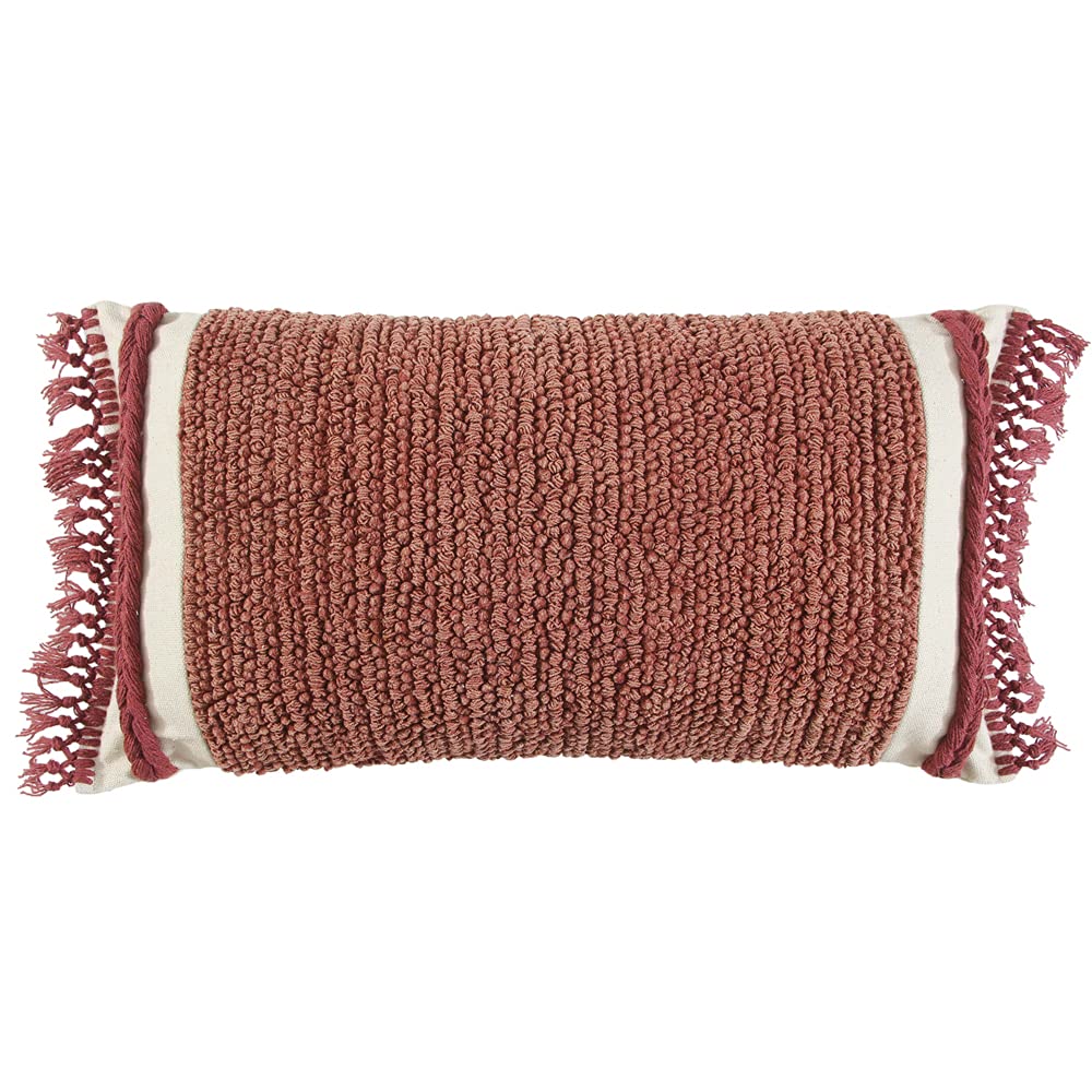Rizzy Home 14" x 26" Down Filled Pillow with Woven Cotton Cover-Rust