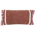 Rizzy Home 14" x 26" Down Filled Pillow with Woven Cotton Cover-Rust