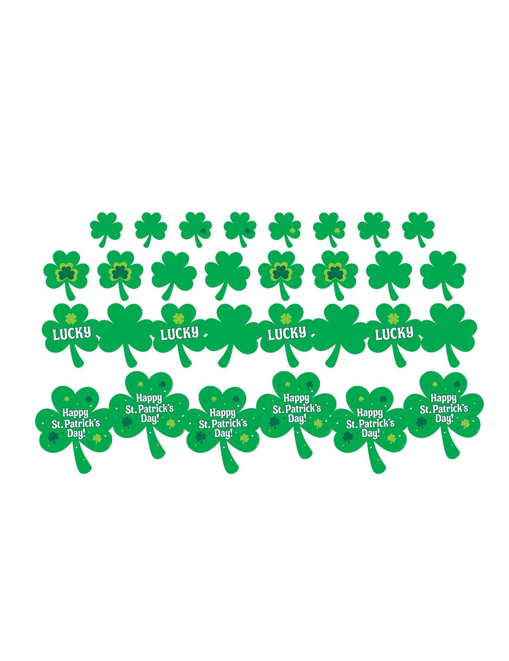 St. Patrick's Day Printed Paper Mega Value Pack Cutouts - 5'', 7'', 9'', 12'' (Pack of 30) - Stunning & Vibrant Design - Perfect