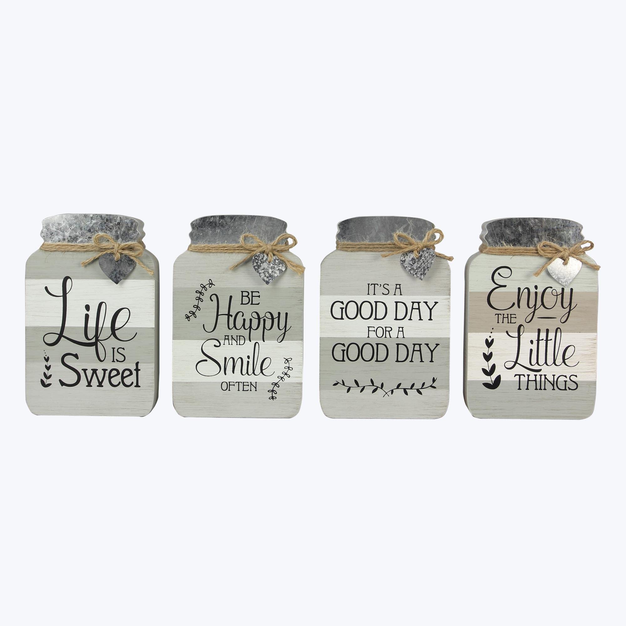 Large 4 Inspirational Wooden Mason Jar Wall Art Signs Rustic Country Home Decor