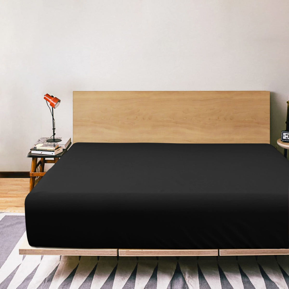 Flxxie Full Microfiber Fitted Bed Sheet Only, Ultra Soft And Wrinkle, Fade, Shrinkage Resistant Deep Pocket Bottom Sheet, Black
