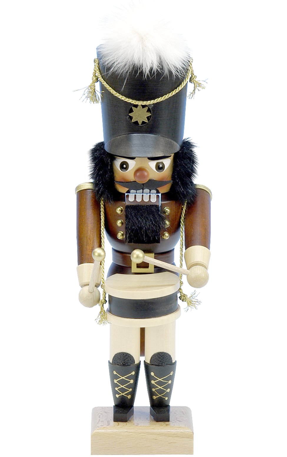 Alexander Taron Importer 32-625 Christian Ulbricht Mini Nutcracker-Drummer (Natural) -12.5&quot; H X 4&quot; W X 4.5&quot; D, Gray