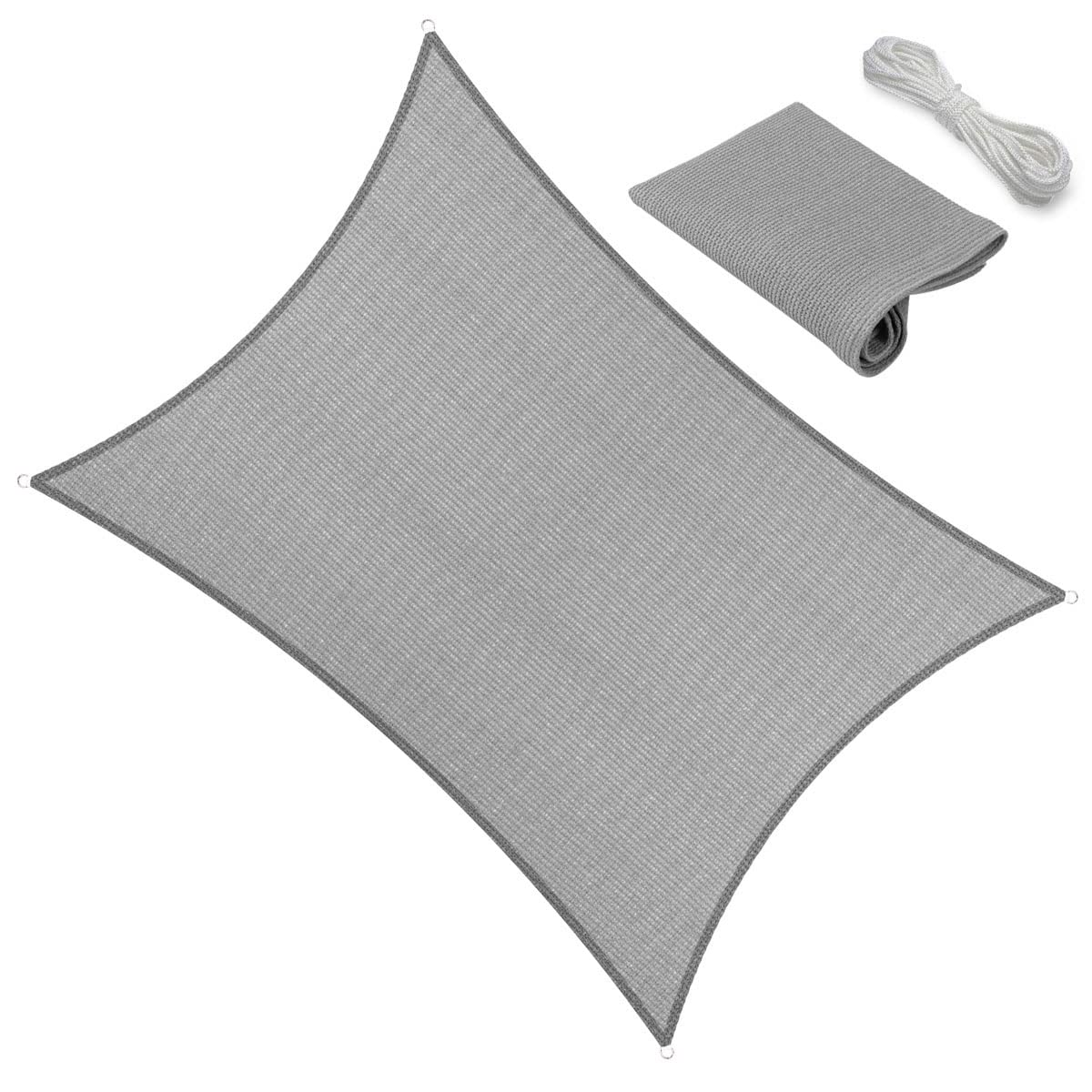 6' X 8' Sun Shade Sail Canopy Awning Permeable Fabric Pergola Cover, For Outdoor Patio Lawn Garden Backyard Carport, Gray