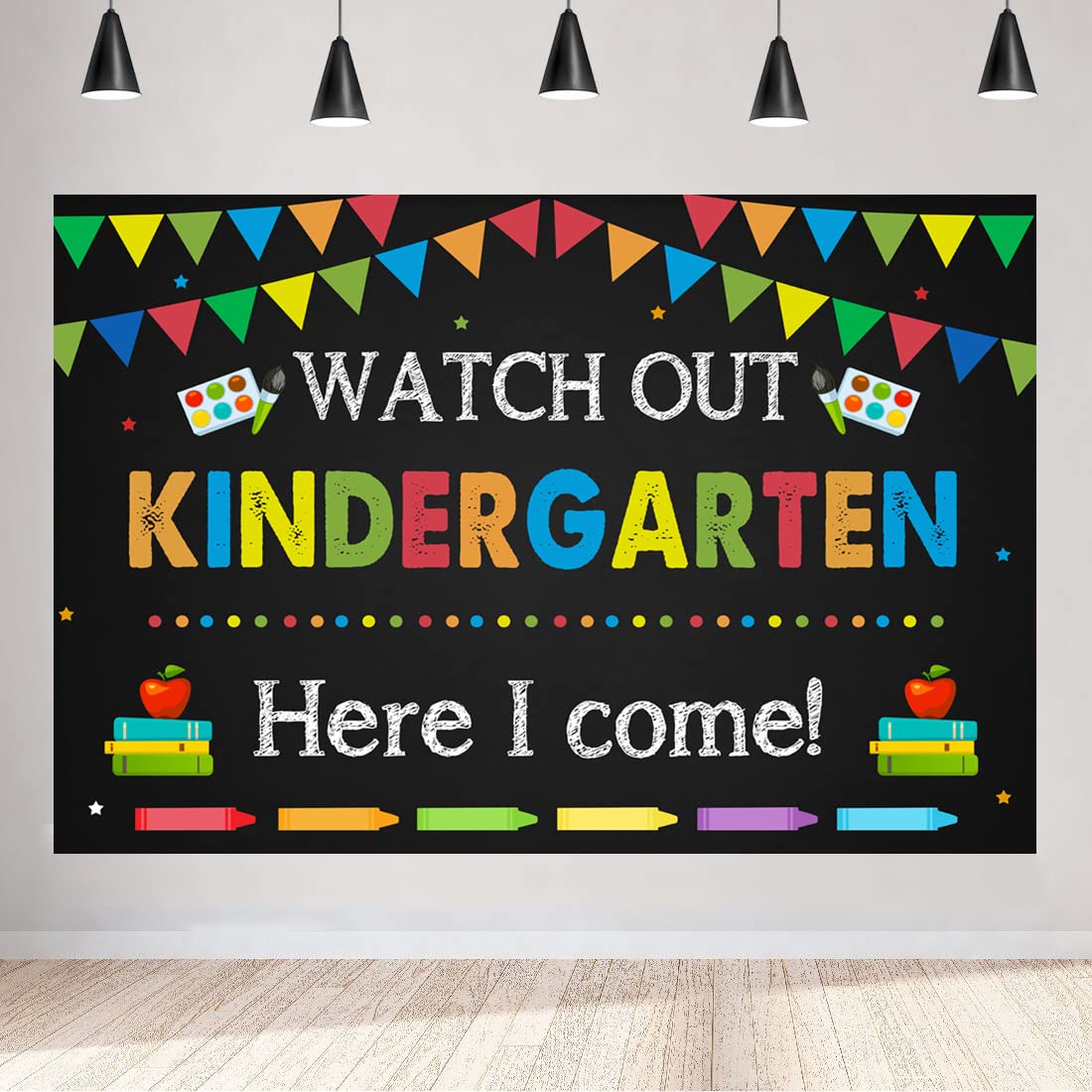 Aperturee Kindergarten Back To School Backdrop 5X3Ft Watch Out Here I Come First Day Of School Preschool Photography Background