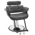 BarberPub Bend Wooden Salon Chair Hydraulic Chair Hair Cutting Beauty Spa Styling Equipment 8261(Dark Grey)