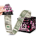 Toerifer Birthday Money Box For Cash Gift, 19 Years Old Surprise Box Explosion Gift For Women Men Pull, 19Th Birthday Money Gift