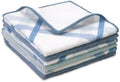S&T INC. Dish Cloths, 6 Pack, 12 x 12, Assorted Blue Plaid