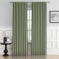DUALIFE Light Sage Green Curtains 96 Inches Long Back Tab/Rod Pocket Room Darkening Curtain Panels Window Drapes Light Blocking 
