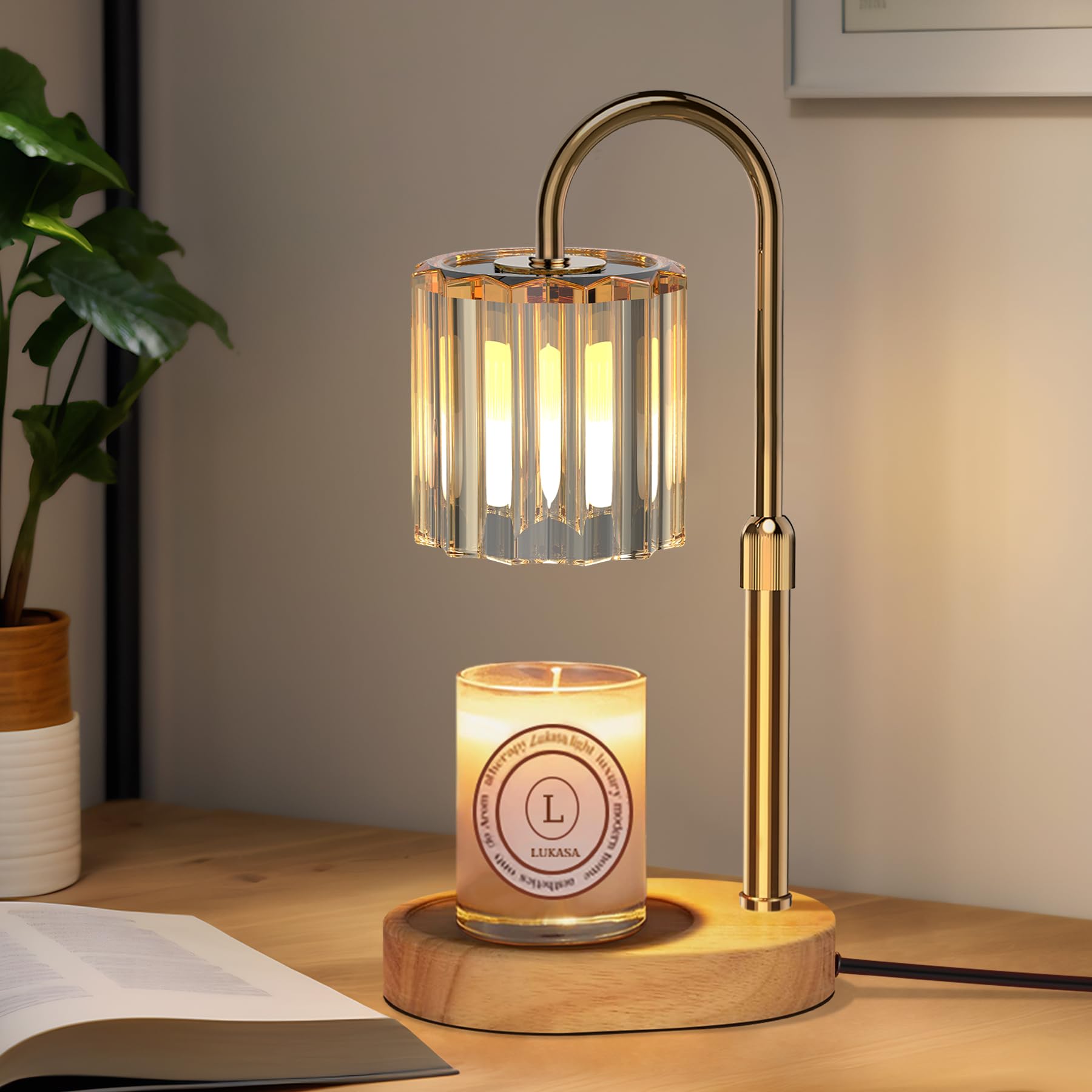Lukasa Candle Warmer Lamp, with Timer and Dimmer, Adjustable Height, Gifts for Women Mom, House Warming Gifts New Home Decor, Wa
