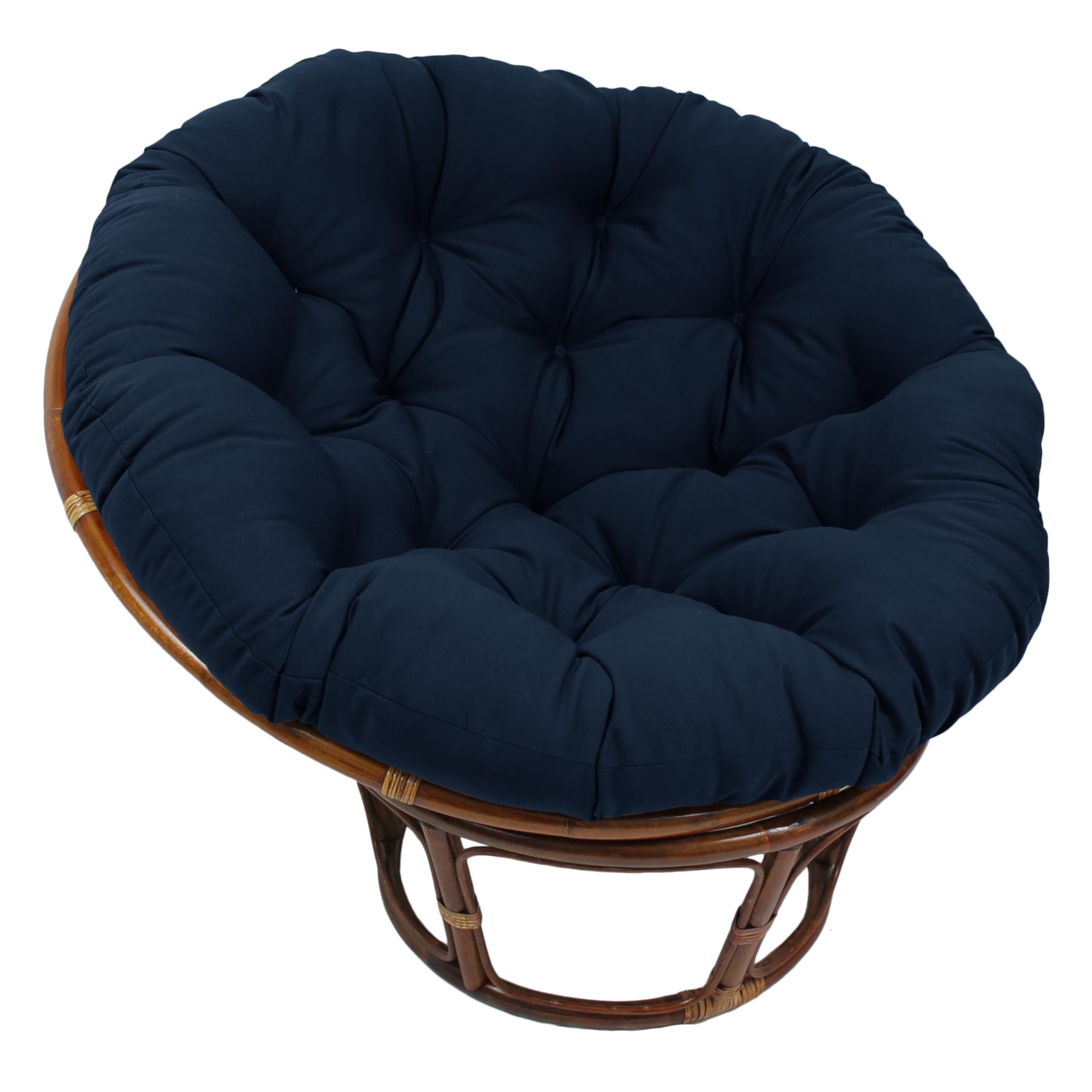 Blazing Needles Twill Papasan Cushion, 48&quot; x 6&quot; x 48&quot;, Navy