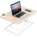 VIVO Ultra-Slim Single Top Height Adjustable Standing Desk Riser, Compact Sit Stand Desktop Converter for Monitor or Laptop, Lig