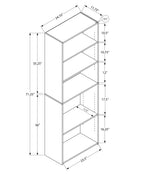Monarch Specialties BOOKCASE-72 H/DARK TAUPE WITH 5 SHELVES Bookcase, Brown