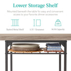 Best Choice Products 3-Piece Modern Dining Set, Space Saving Dinette For Kitchen, Dining Room, Small Space W/Steel Frame, Built-In Storage Rack - Gray
