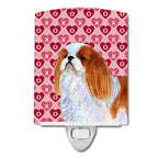 Caroline'S Treasures Ss4507Cnl English Toy Spaniel Hearts Love And Valentine'S Day Portrait Ceramic Night Light Compact, Ul-Cert