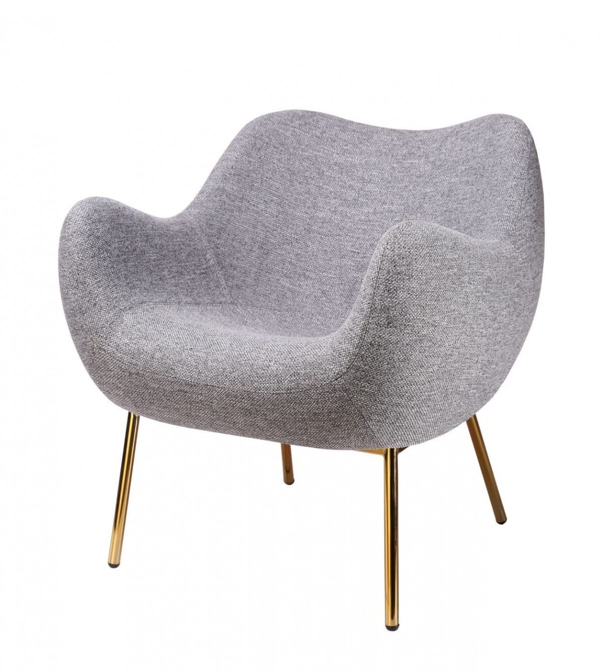 HomeRoots 29' Plush Grey and Gold Comfy Accent Chair