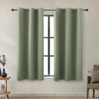 Koufall 54 Inch Curtains Length,Dark Sage Green Short Blackout Thermal Insulated Rv Curtains For Camper Windows Bathroom,2 Panels Set