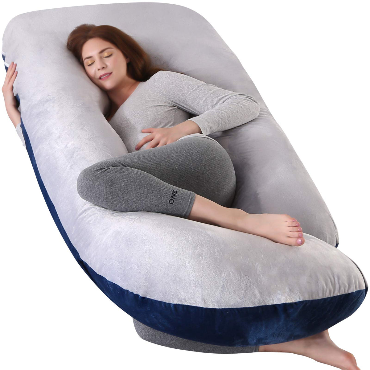 Elover Pregnancy Must Haves Pregnancy Pillow U-Shaped Full Body Maternity Support Pillow For Pregnant Women With Replaceable And