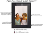 Countryarthouse 13X17 Frame Black Wood With Black Mat | 15X19 Frame Matted To 13X17 | Display Your Picture Under Uv Acrylic Shat