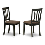 East West Furniture DUAN5-BLK-C 5 Piece Dining Room Furniture Set Includes a Rectangle Kitchen Table and 4 Linen Fabric Upholstered Dining Chairs, 36x60 Inch, Black