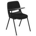 Flash Furniture Black Padded Ergonomic Shell Chair with Right Handed Flip-Up Tablet Arm